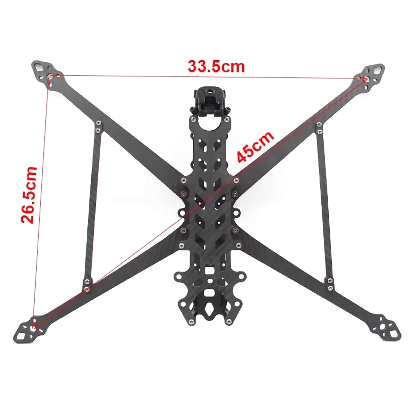 10 Inch Carbon Fiber Frame for X Type Wheelbase 450mm, Compatible with 3110 3112 3115 Motor, 10 Inch Propeller Remote Control FPV Freestyle Part