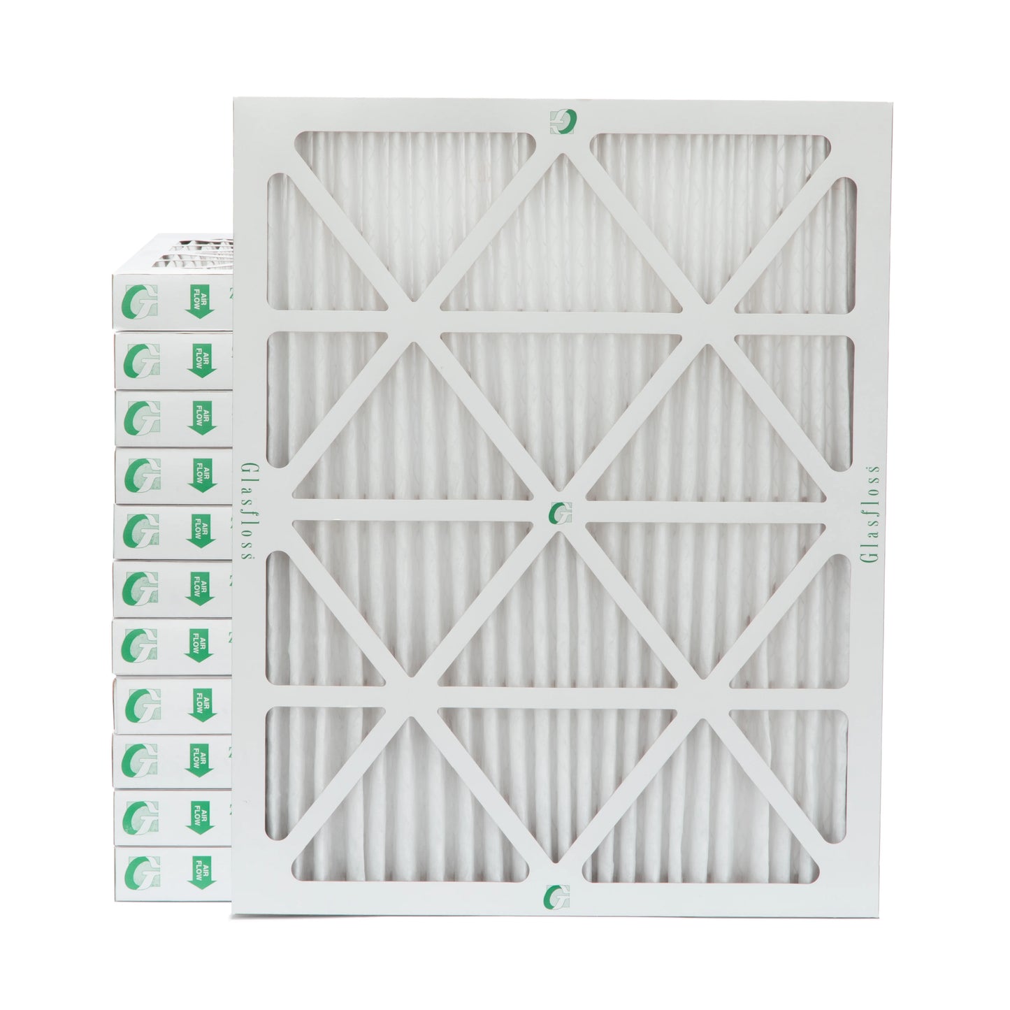 12 Pack of 18x20x2 MERV 13 Pleated 2" Inch Air Filters by Glasfloss. Actual Size: 17-1/2 x 19-1/2 x 1-3/4