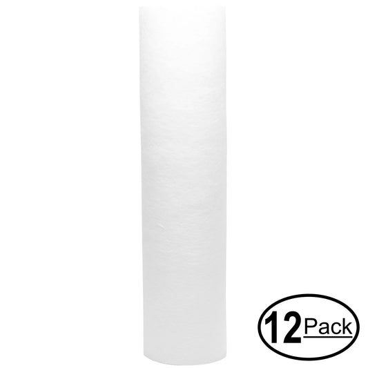 12-Pack Replacement for OmniFIlter U25 Polypropylene Sediment Filter - Universal 10-inch 5-Micron Cartridge for OmniFilter Water Filter Unit - Model U25 - Denali Pure Brand