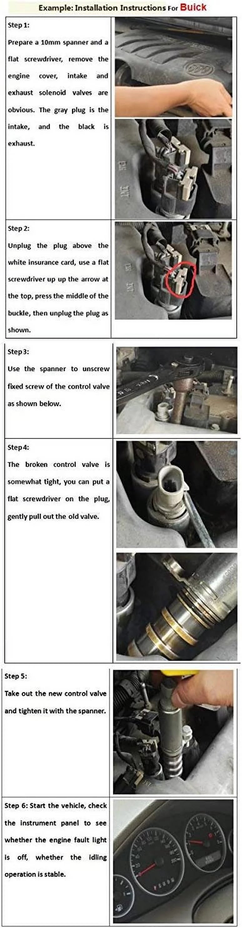 [2 Pcs] Intake + Exhaust Camshaft Position Actuator Solenoids For GM Chevy Malibu HHR Buick Pontiac 2.0L 2.2L 2.4L 12655420 12655421