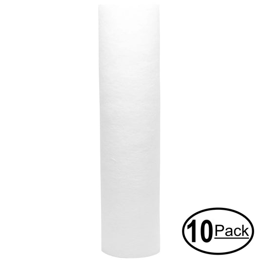 10-Pack Replacement for MaxWater 103463A Polypropylene Sediment Filter - Universal 10-inch 5-Micron Cartridge for MaxWater 3 Stage Whole house water filter - Denali Pure Brand