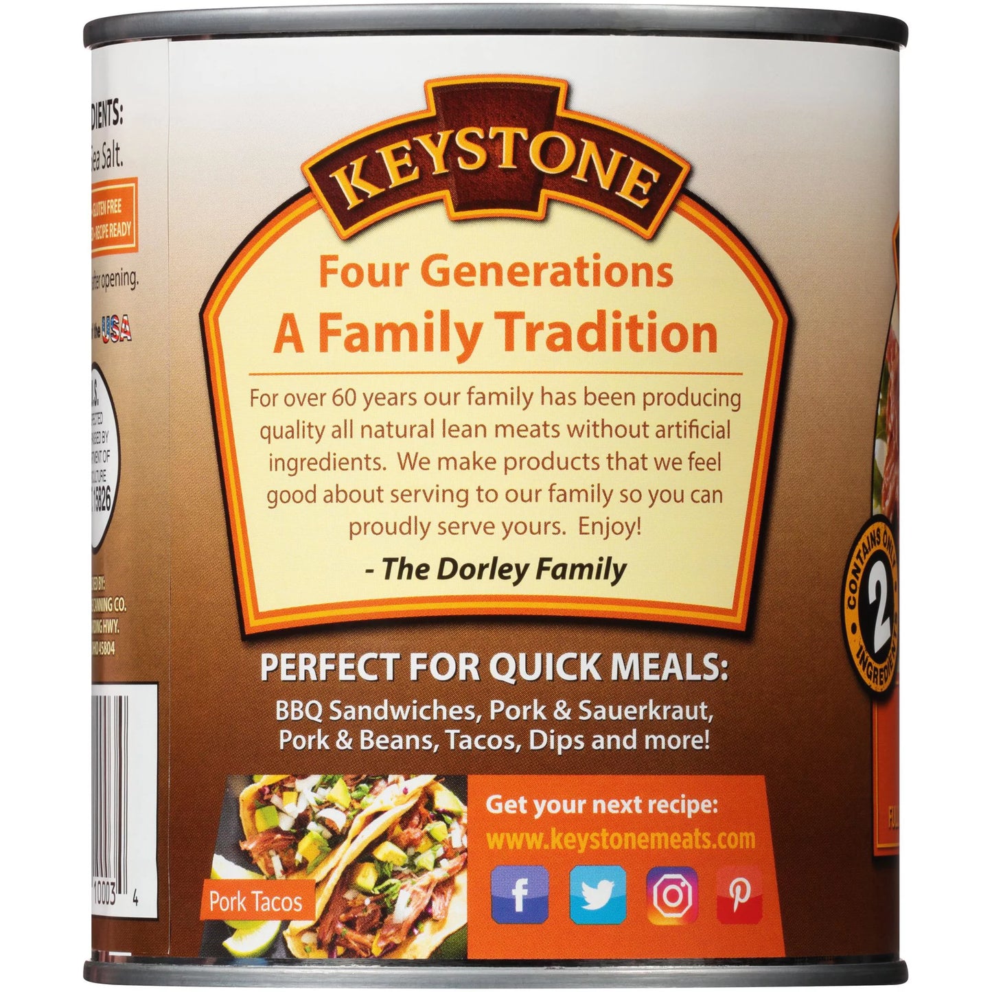 (3 Cans Pack) Keystone All Natural Pork 28 oz Can ✅ Emergency Survival Food For Camping Hiking and Backpacking Ready to Eat ✅